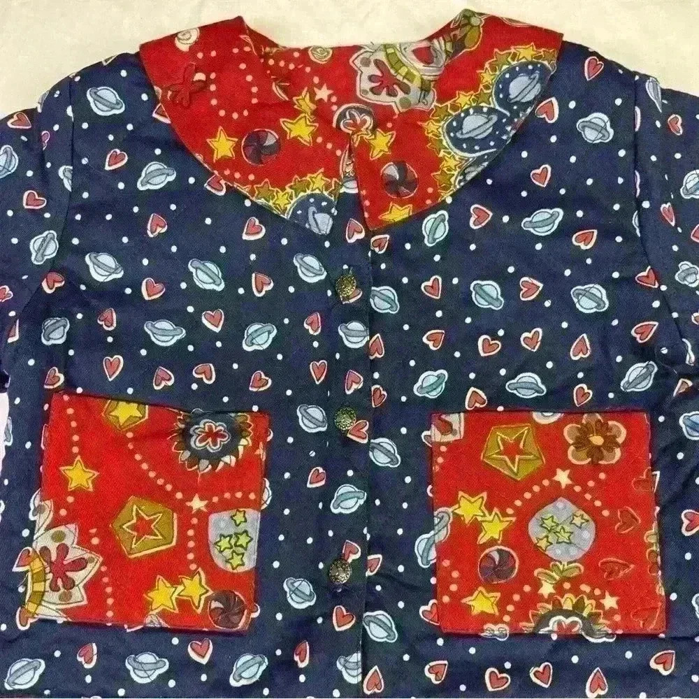Unmarked Girls Toddler Reversible Quilted Jacket in Red & Blue See measurements